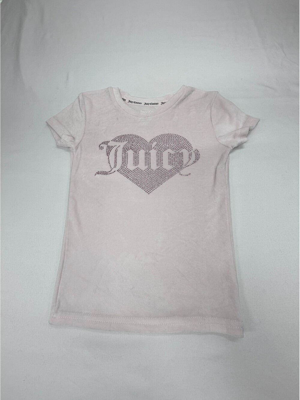 Juicy Couture Girl's  Pajama Top Short Sleeve Sleepwear Beaded Knit Size 6 Pink